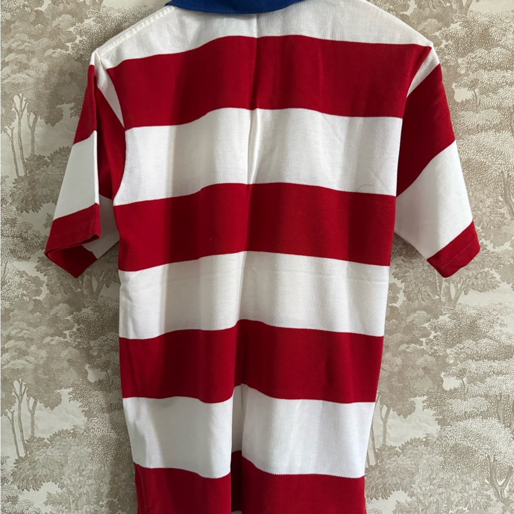Vintage Ralph Lauren Spell Out Cookie Logo striped Polo, size M - Picture 7 of 9